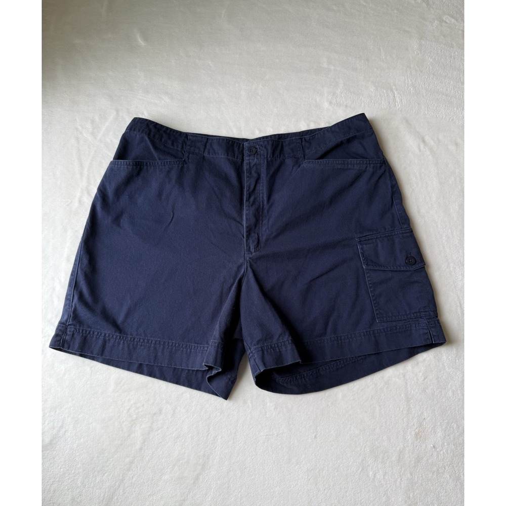 Dressbarn 100% Cotton Size 14 Navy Blue Pocket Chino Shorts